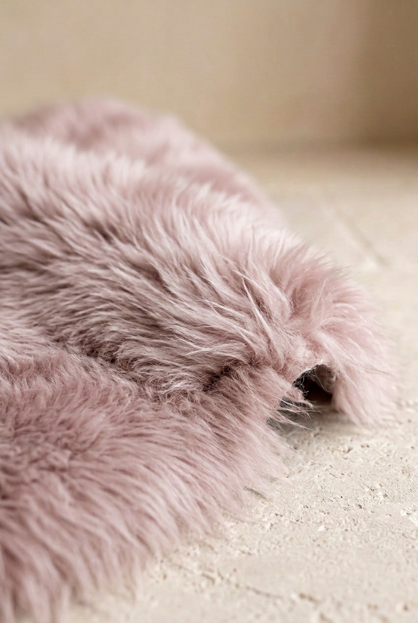Blush pink wool close-up