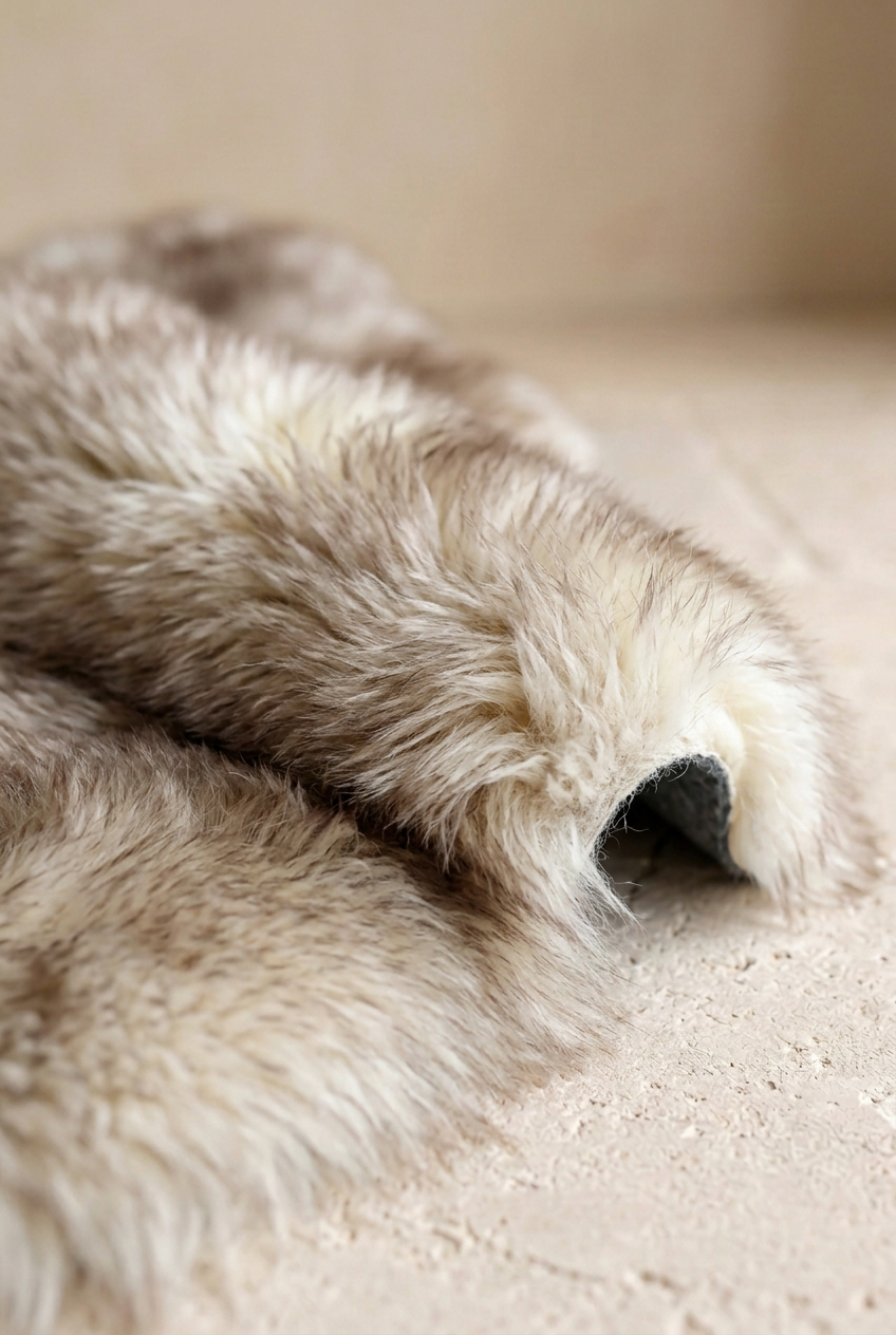 Brown-tipped wool close-up