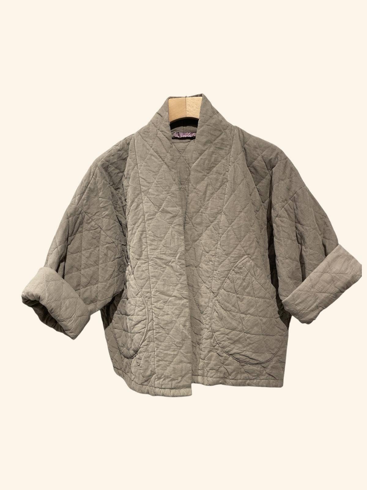 Short Quilted Kimono Style Jacket