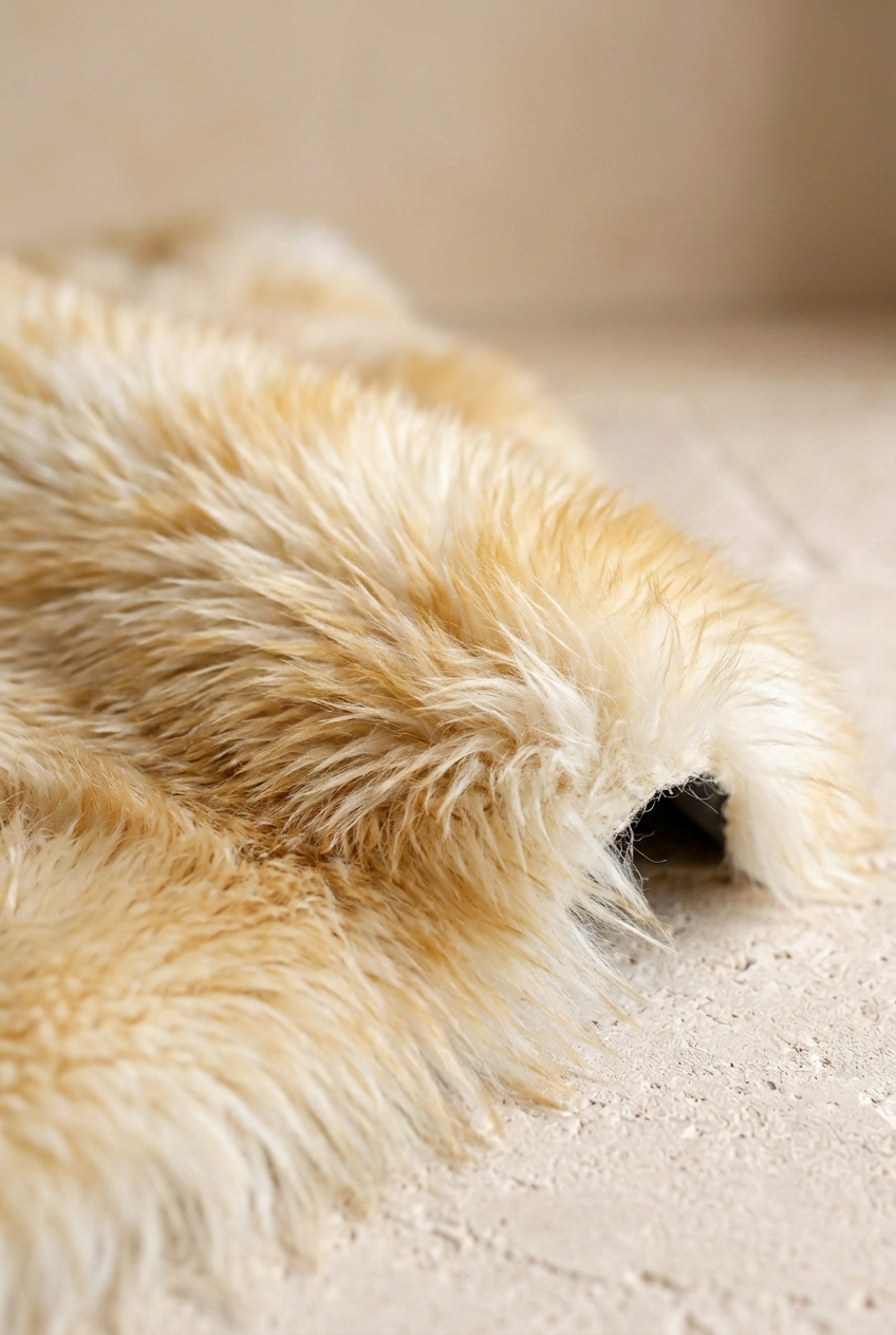 Caramel-tipped wool close-up