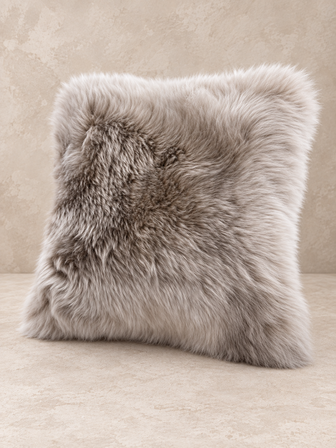 Taupe Sheepskin Cushion