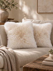 Linen Sheepskin Cushion