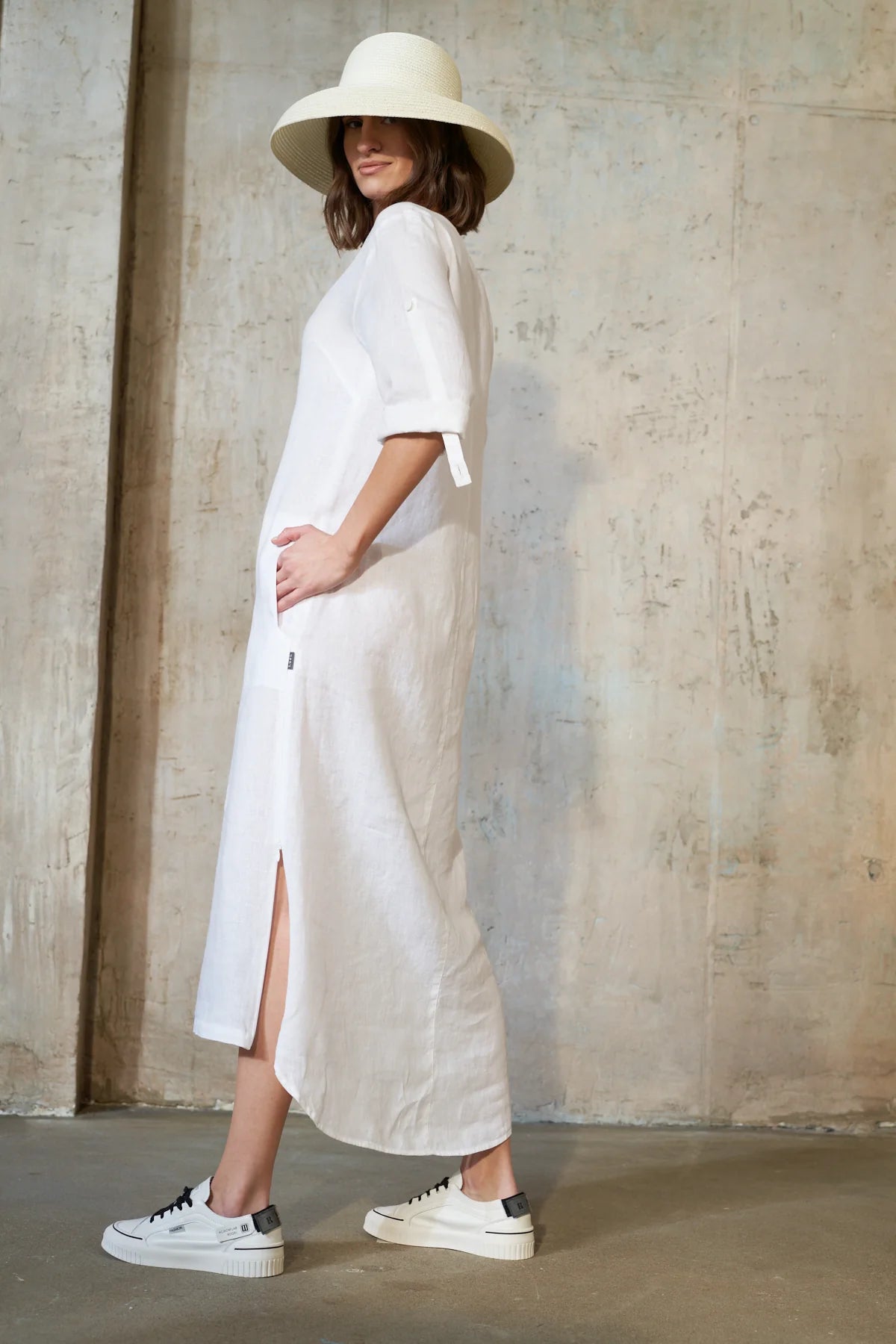 White Linen Dress