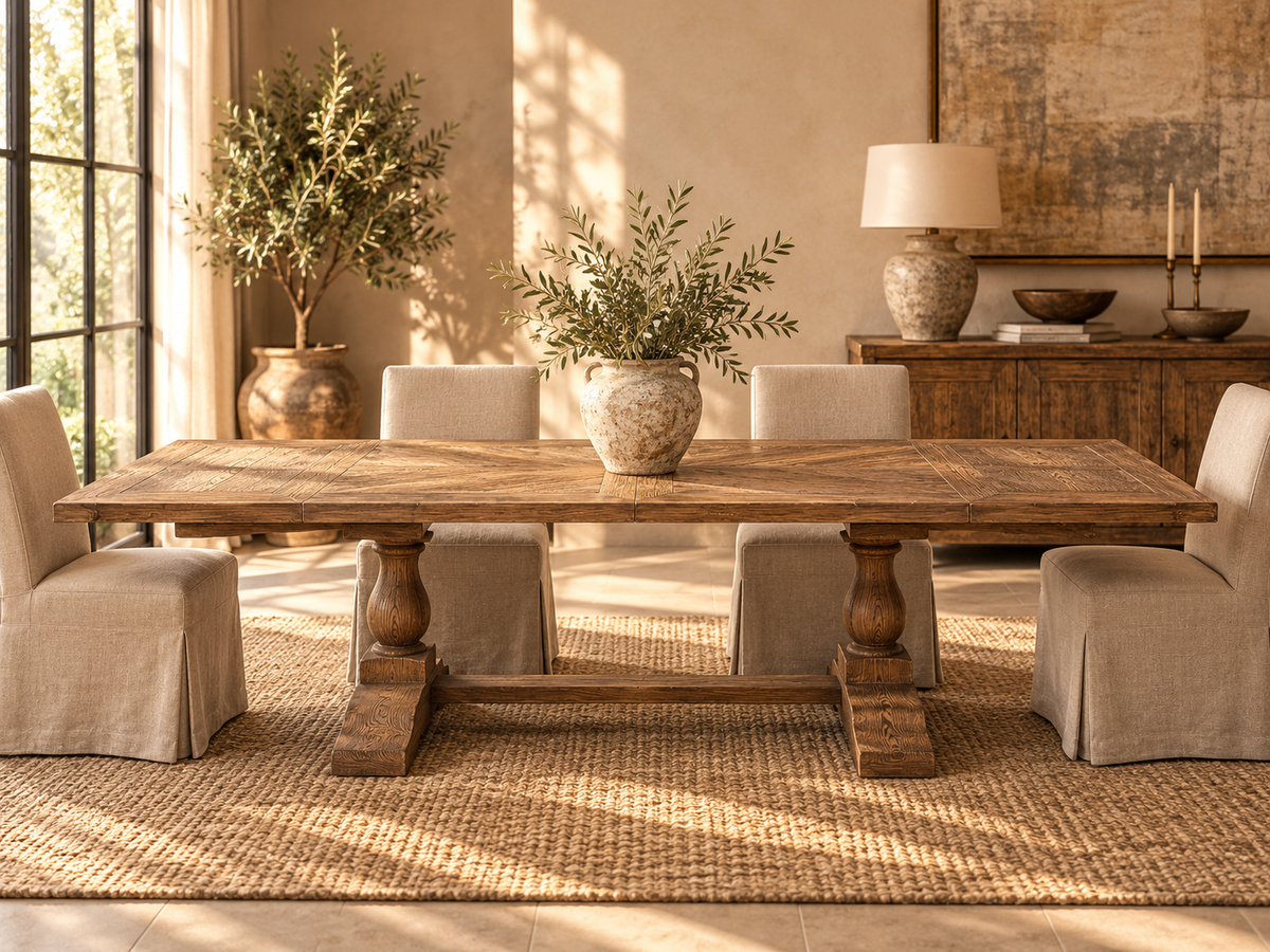 The Hexworthy Reclaimed Elm Extendable Dining Table