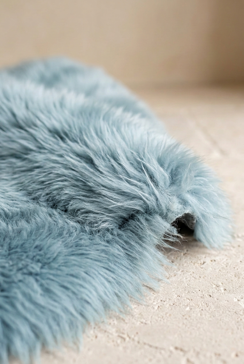 Close-up of Duck Egg sheepskin wool