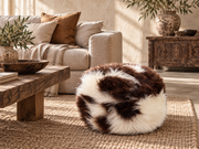 British Rare Breed Jacob Sheepskin Pouffe