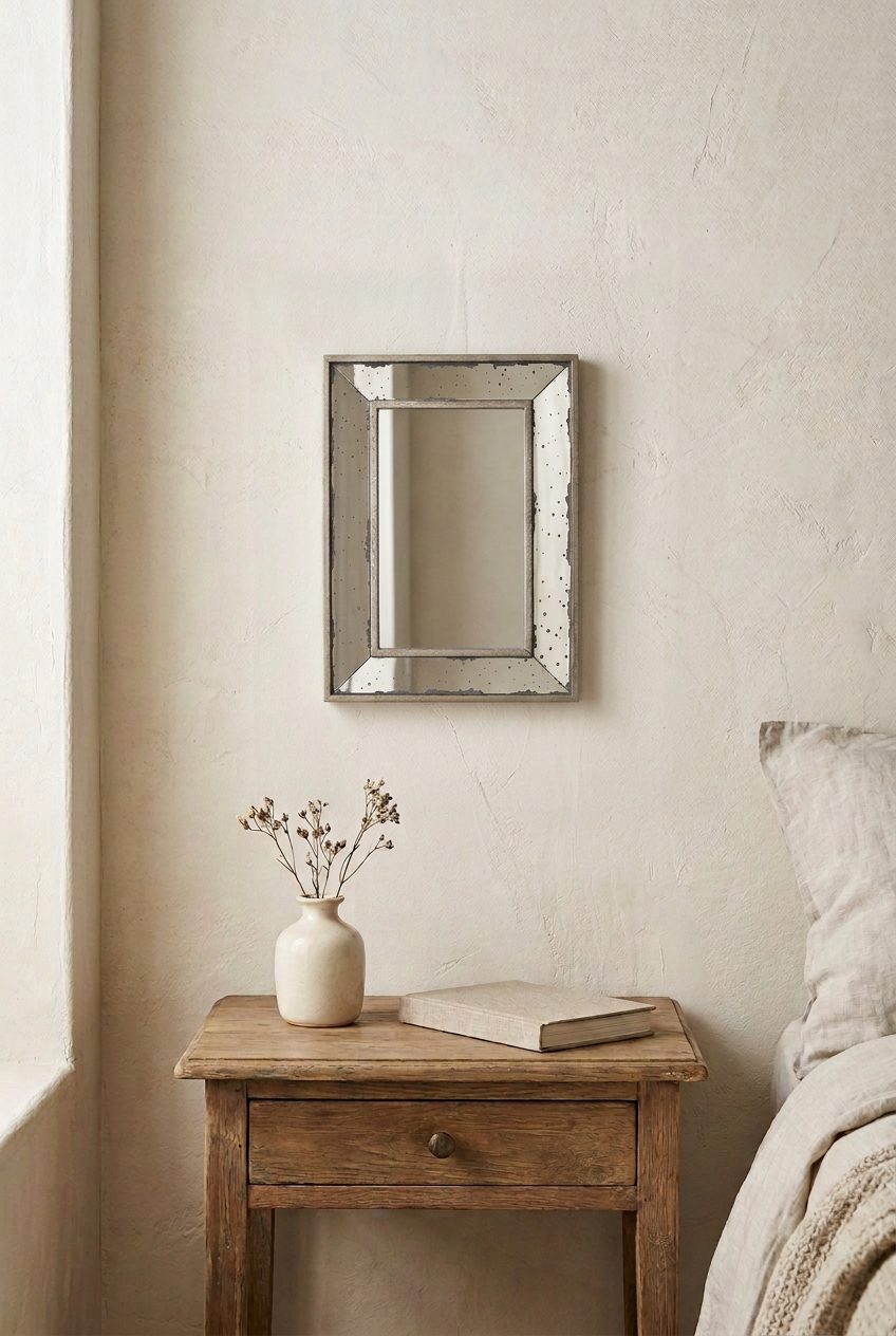 Lifestyle image with a smaller wall mirror