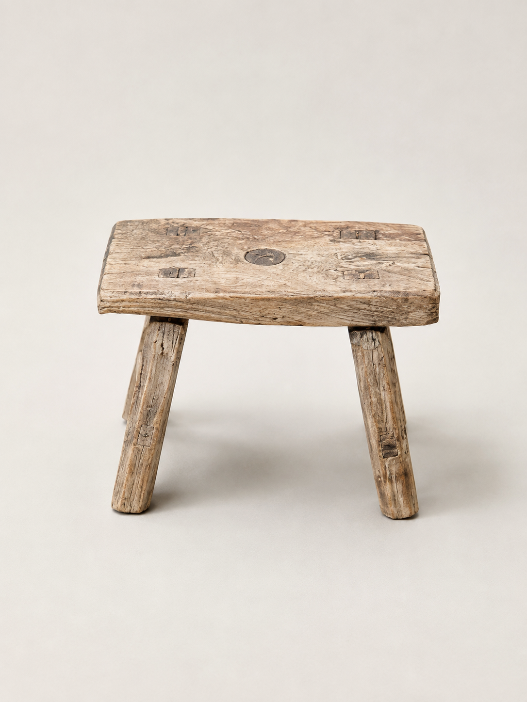 Vintage Rustic Mini Elm Stool