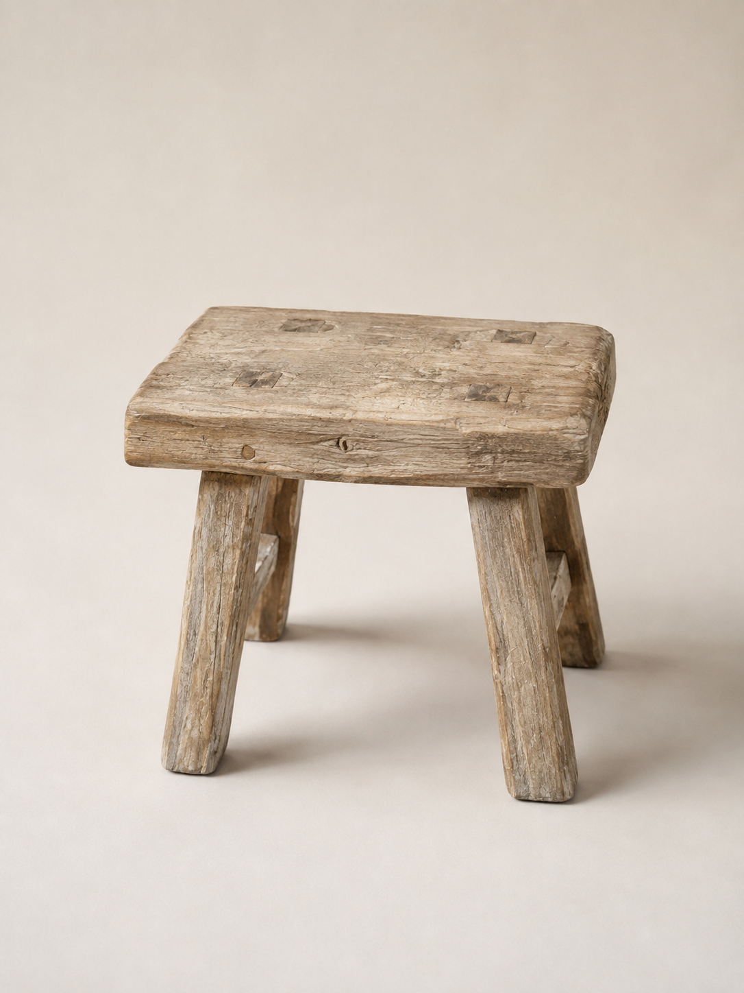 Vintage Rustic Mini Elm Stool