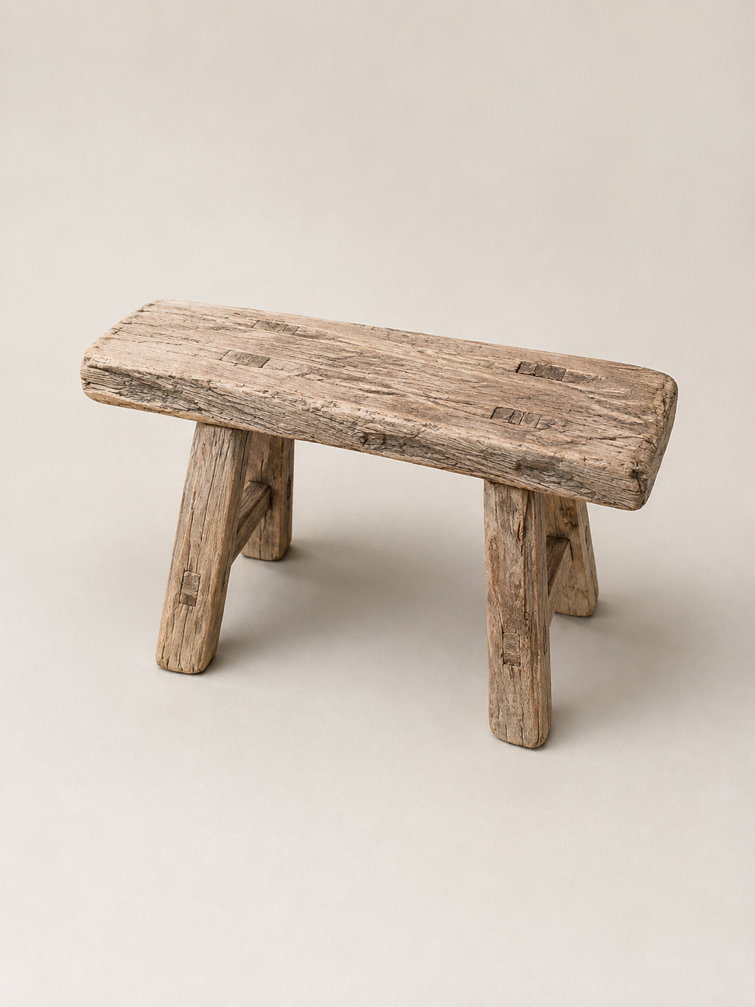 Vintage Rustic Mini Elm Stool