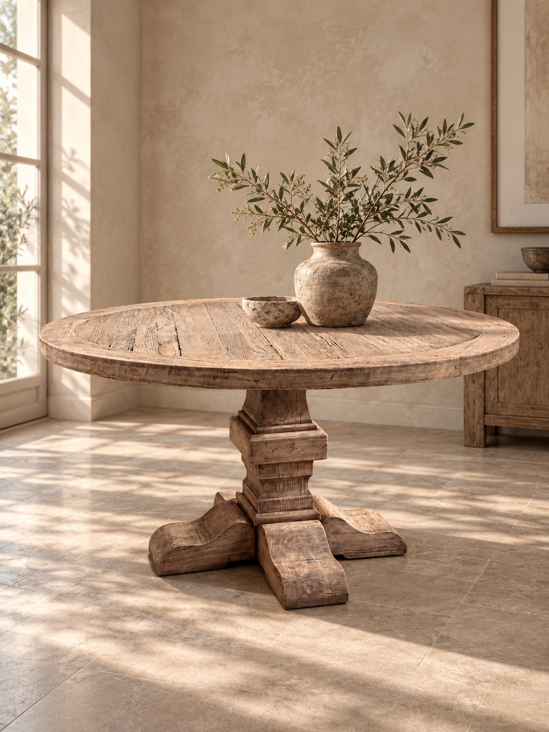 Reclaimed Oak Round Dining Table