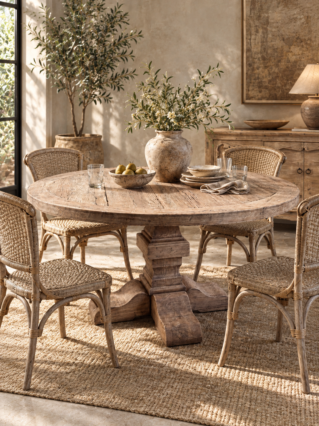 Reclaimed Oak Round Dining Table