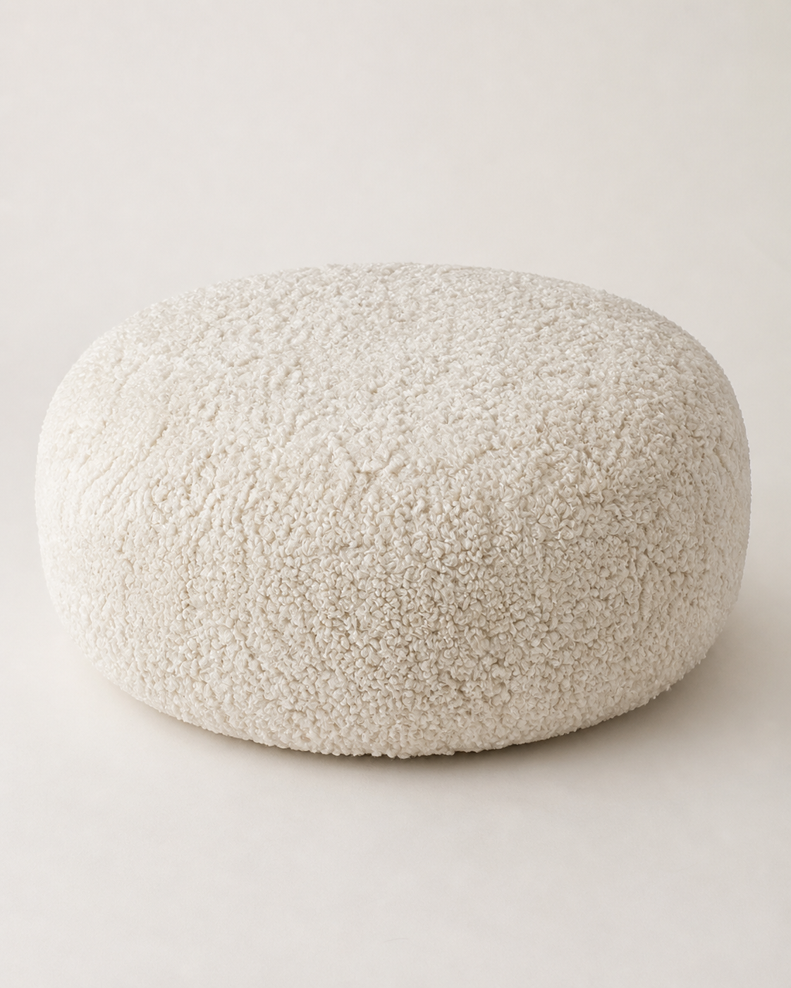 Oatmeal Boucle Sheepskin XL Pouffe
