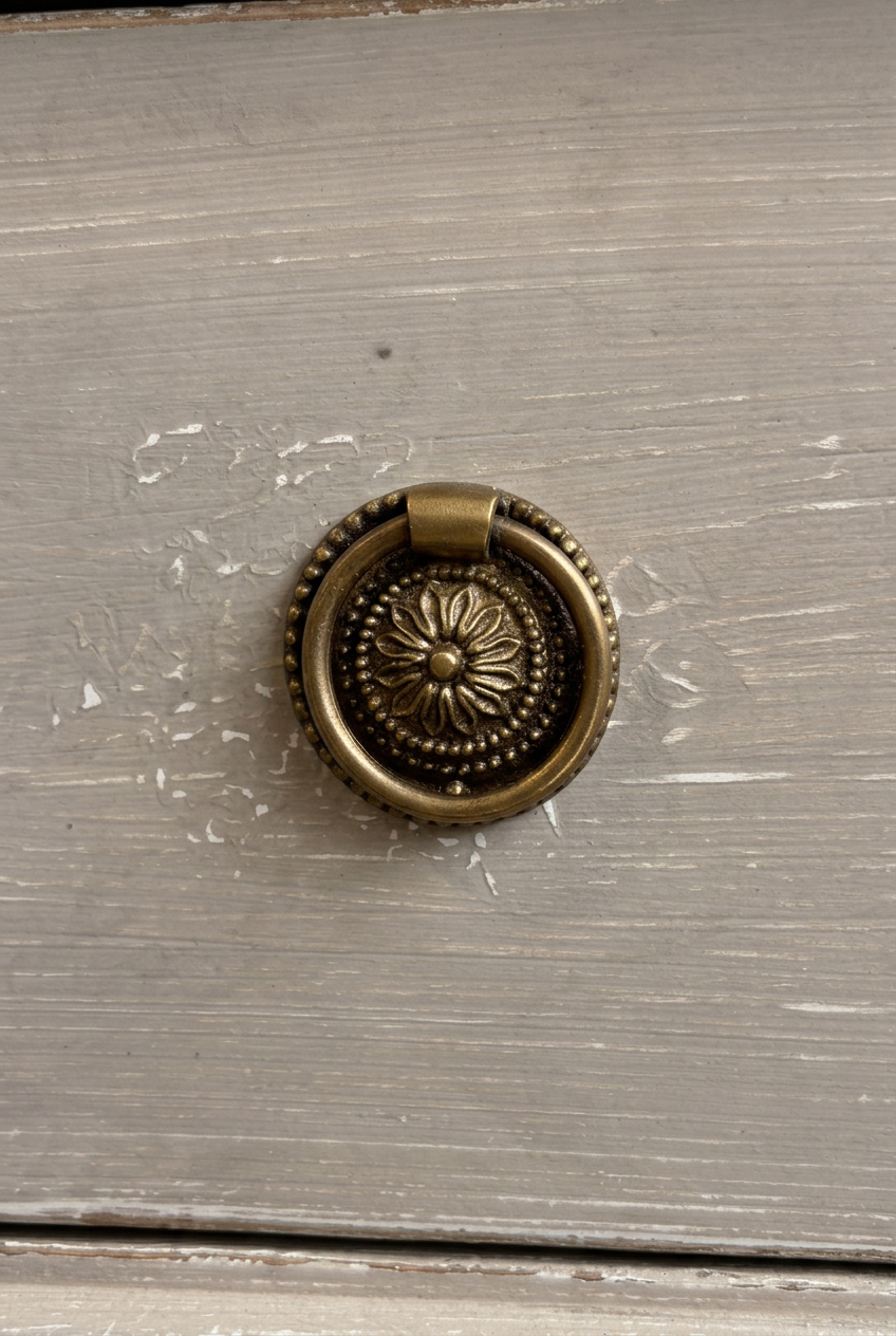 Provence chest brass handle detail