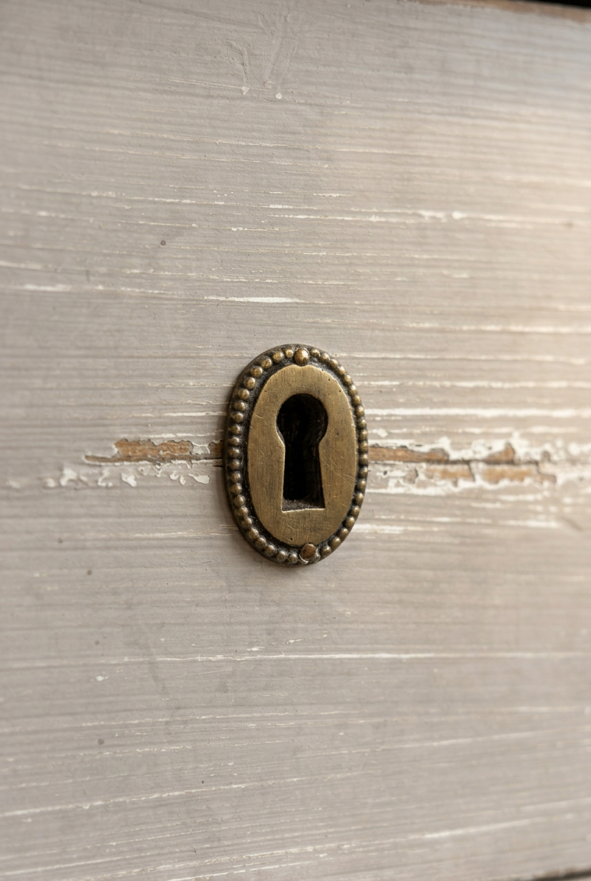 Provence chest keyhole detail