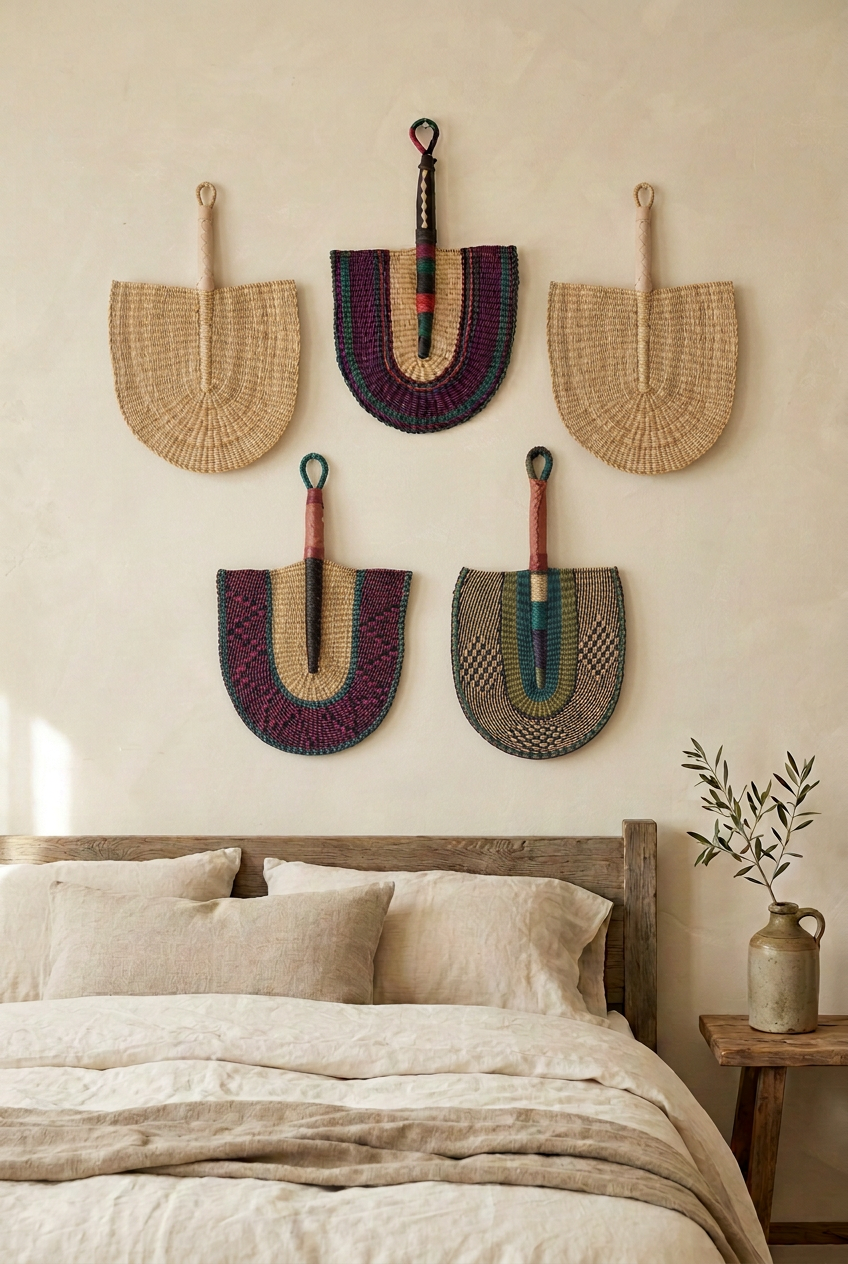 Revised five-fan arrangement centred above the bed