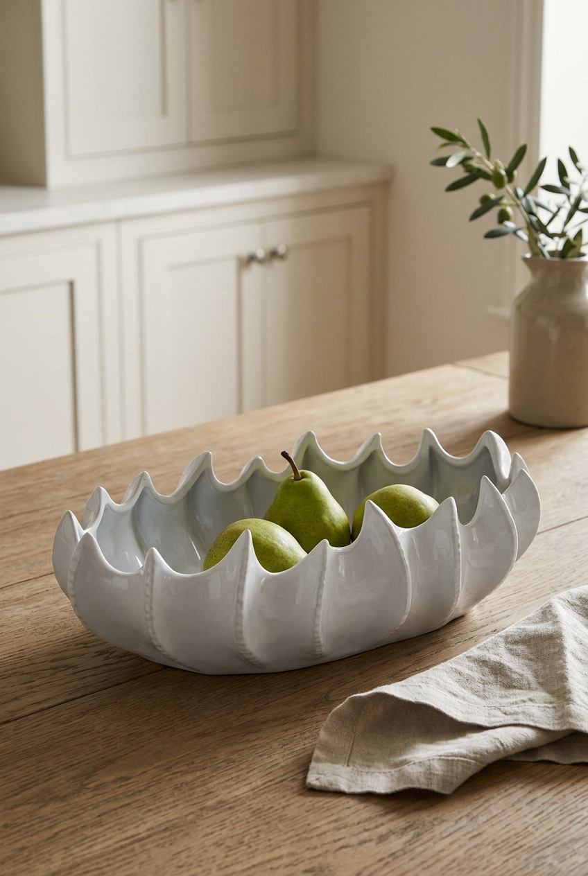 Revised lifestyle image featuring the oval decorative bowl