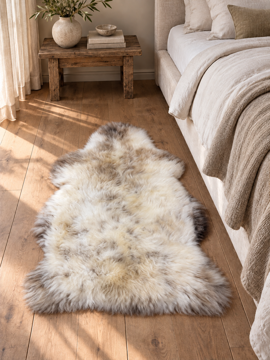 British Rare Breed Sheepskin - Honey cream with hints of brown