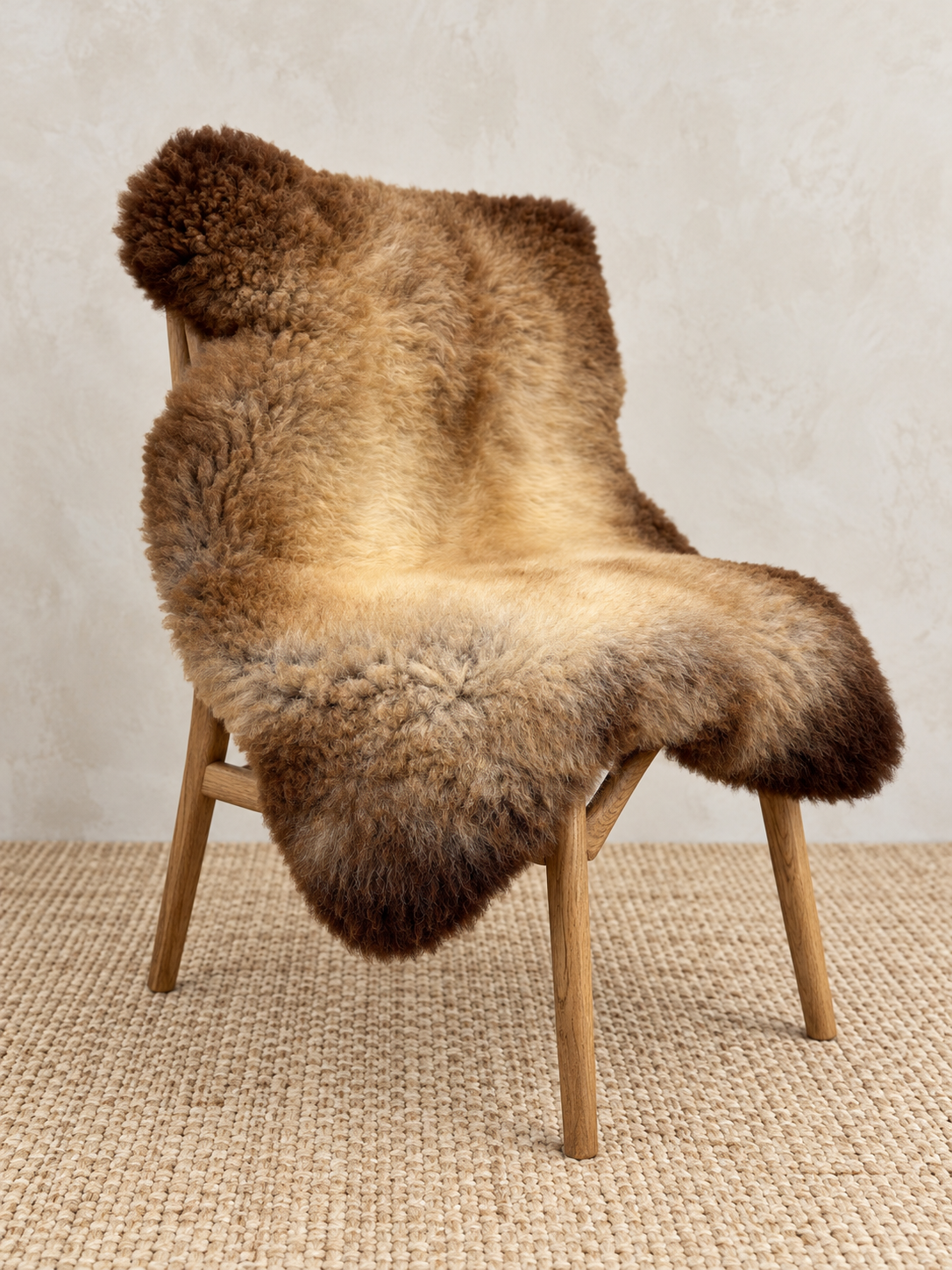 British Rare Breed Sheepskin Dark Brown to Light Brown/Cream