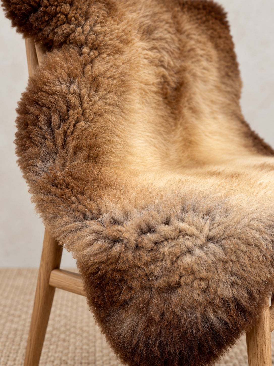 British Rare Breed Sheepskin Dark Brown to Light Brown/Cream