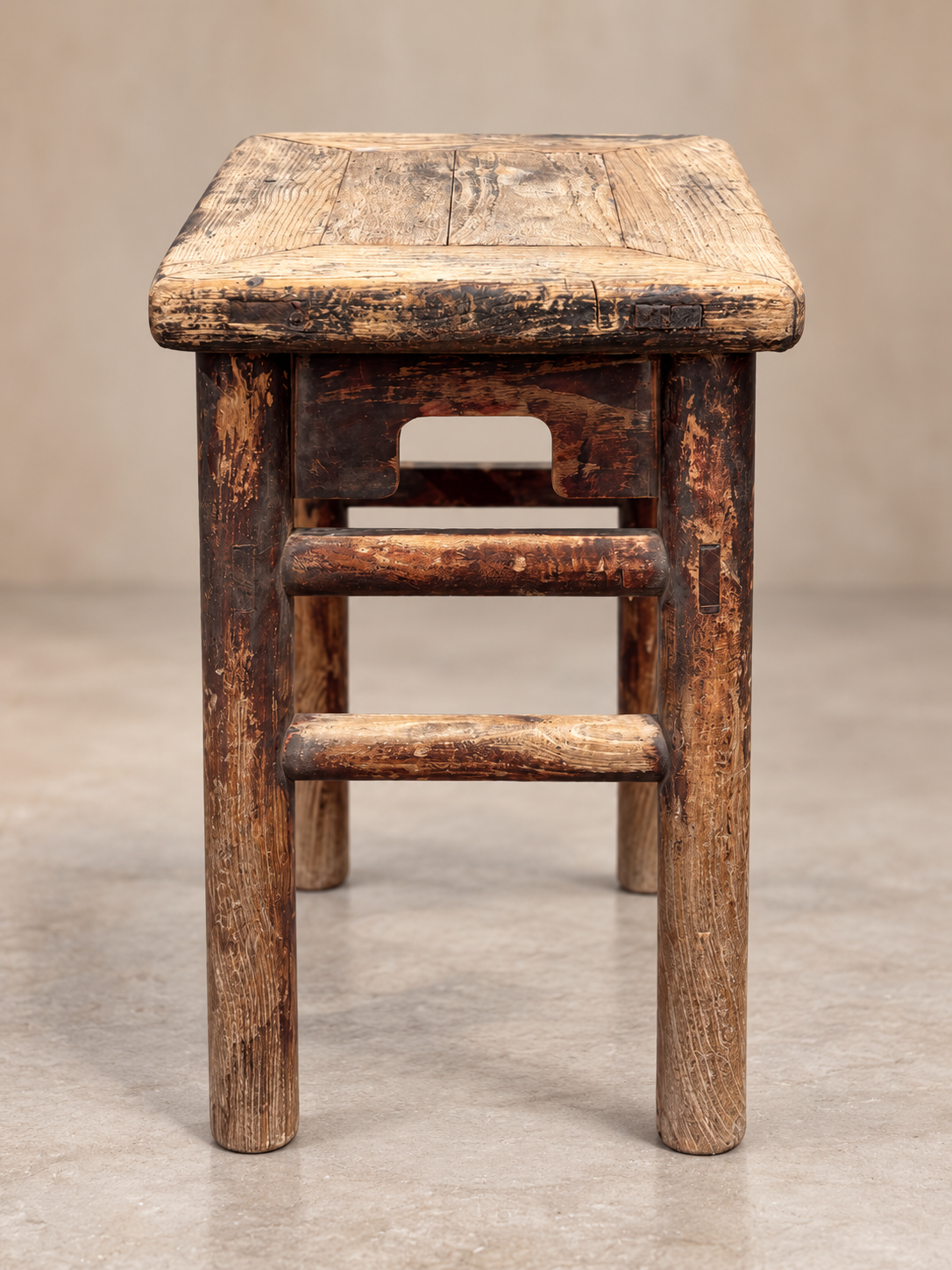 Antique Elm Side Table.