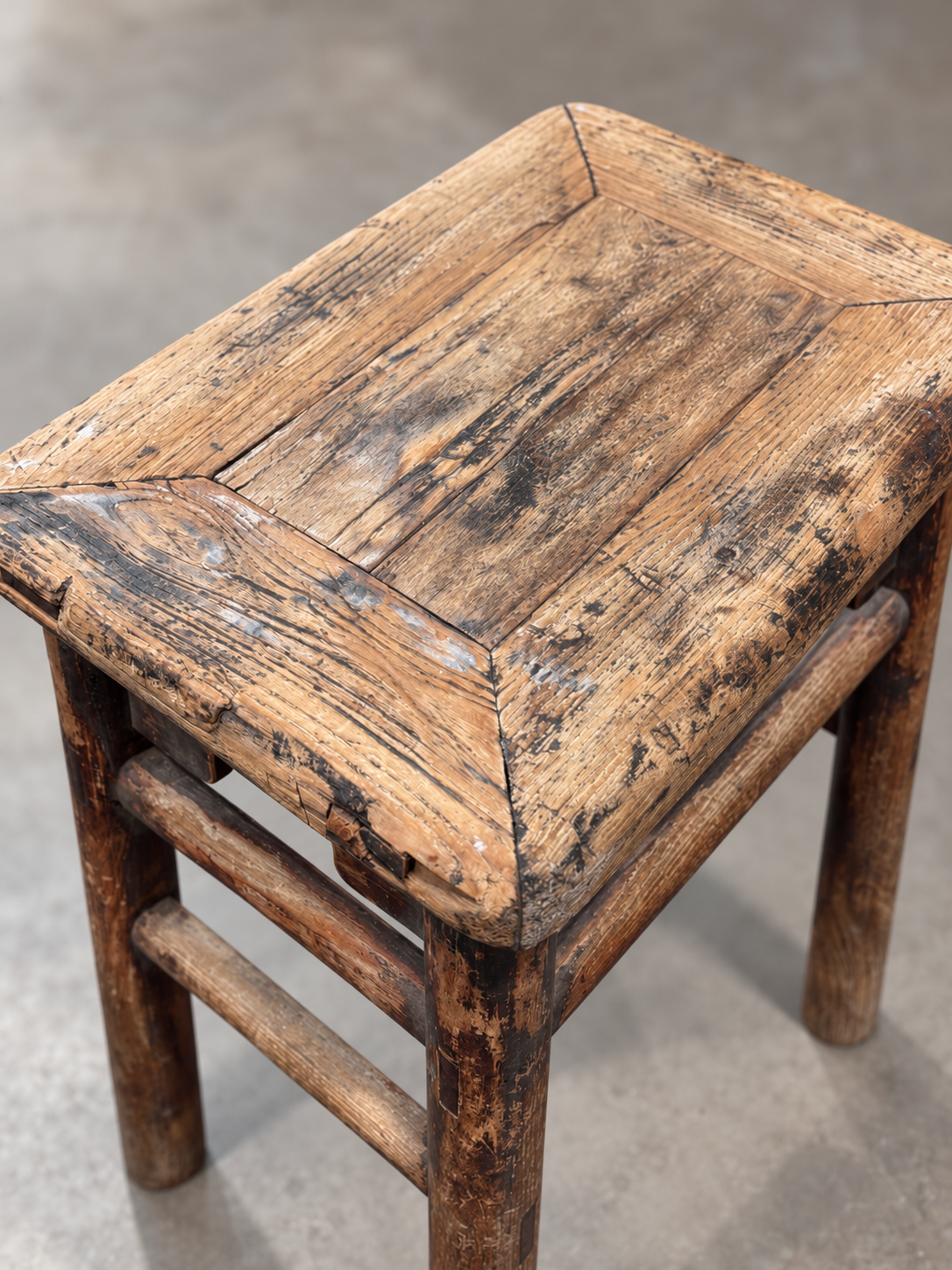 Antique Elm Side Table.