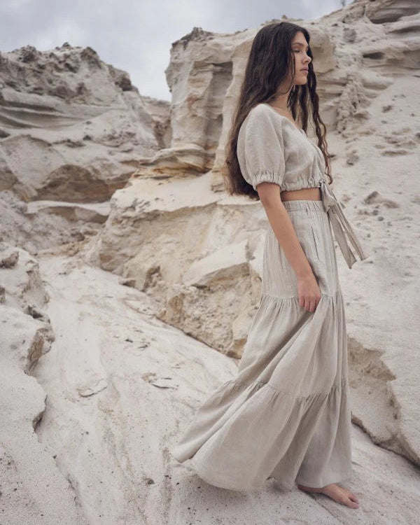 Natural Linen Skirt