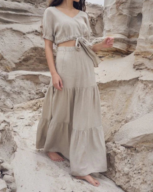 Natural Linen Skirt
