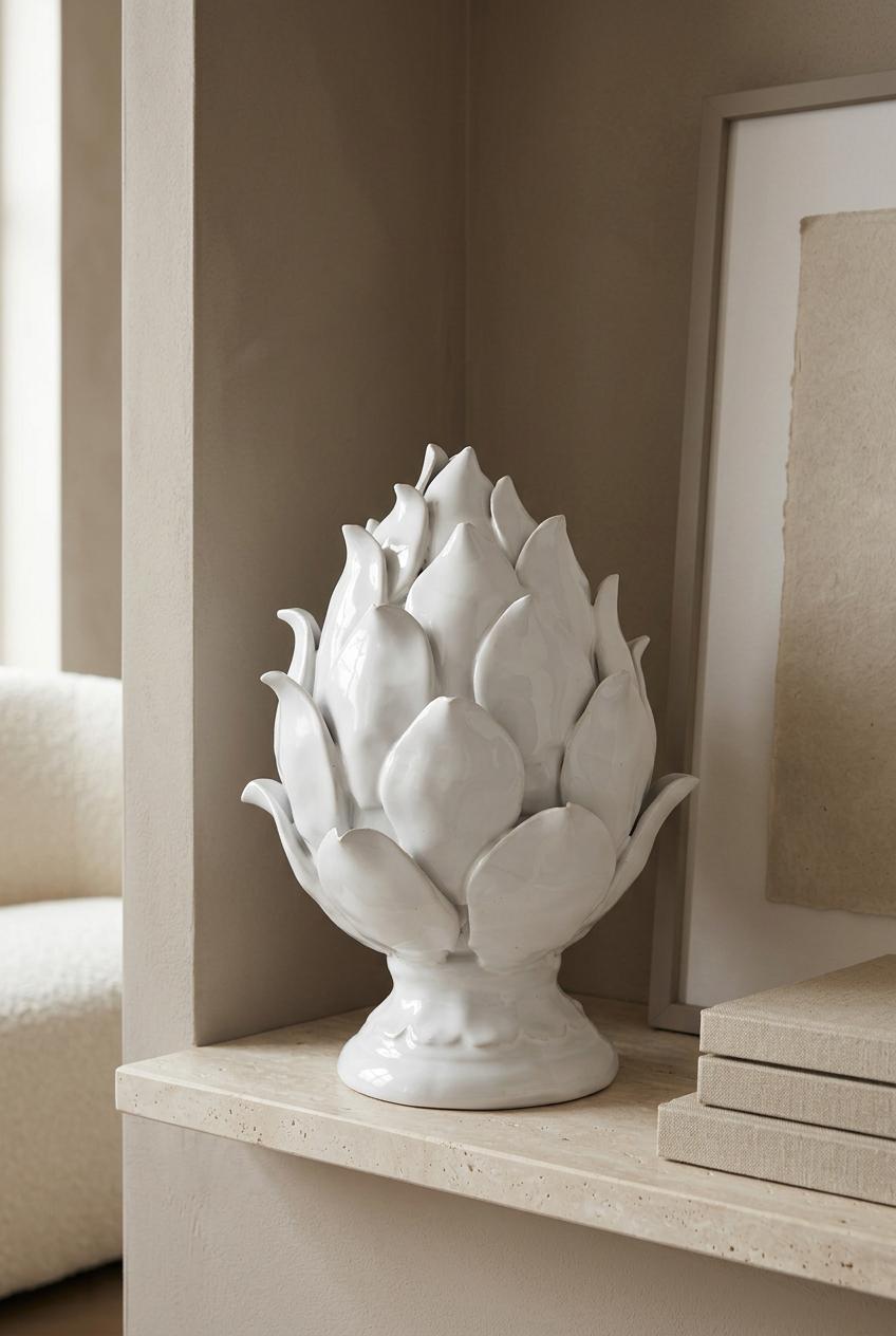 Society House lifestyle image featuring the white ceramic artichoke