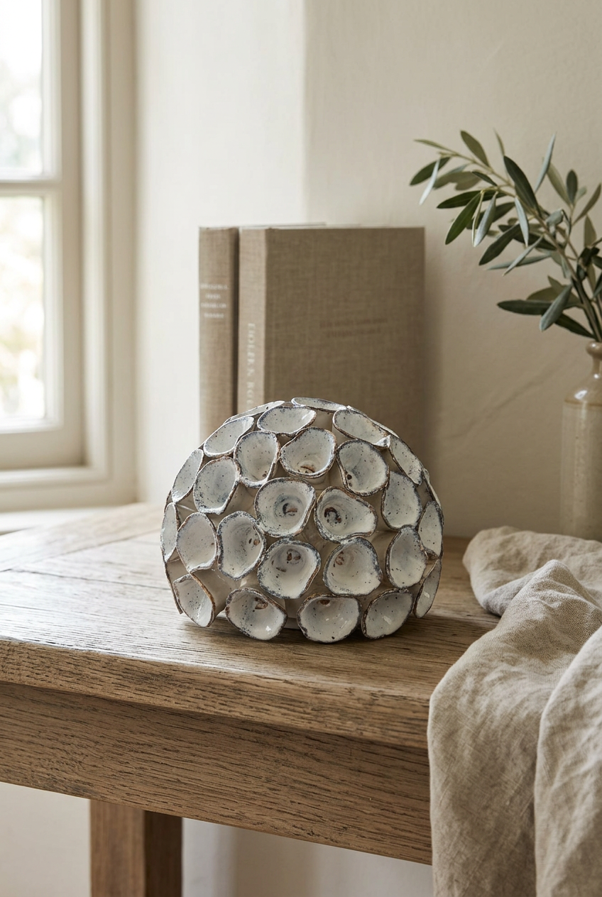 Society House lifestyle image of the aged white ceramic ornament