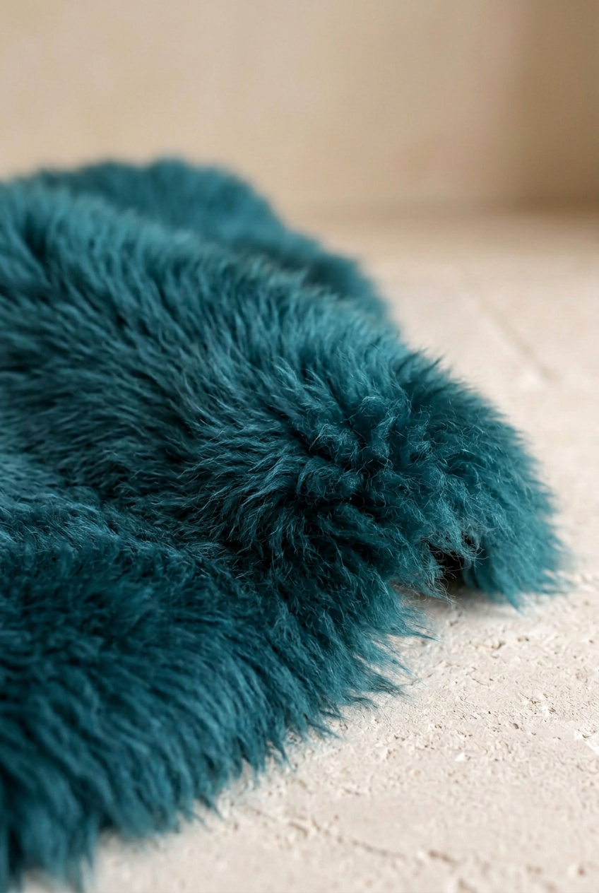 Spruce blue wool close-up