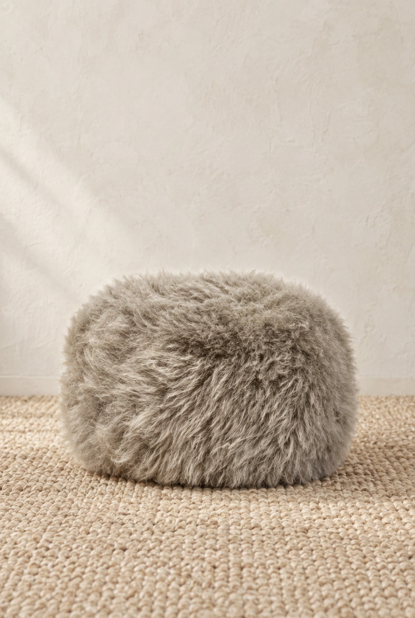 Taupe pouffe full-product image
