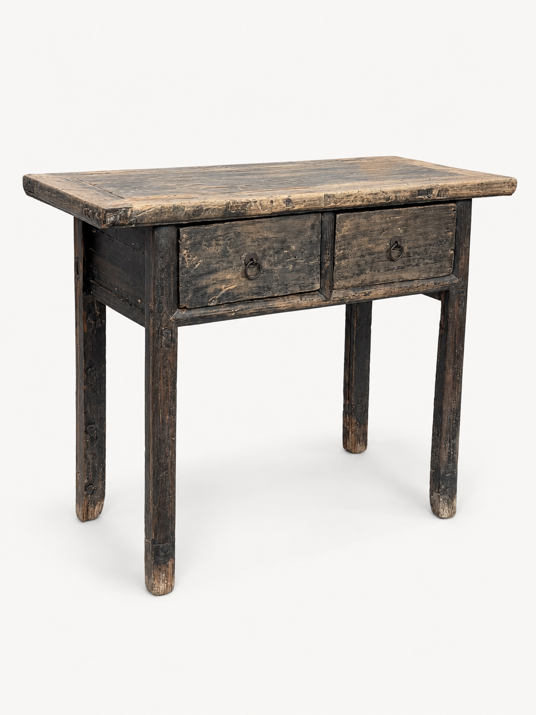 Vintage Elm 2 Drawer Console