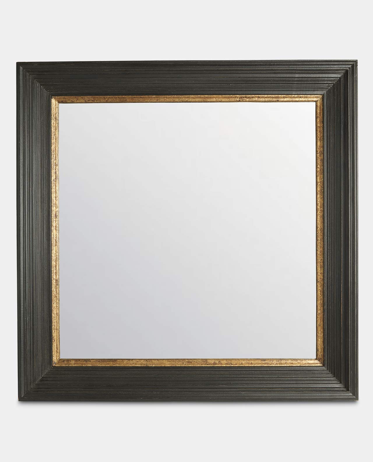 Black & Gold Flat Mirror Square