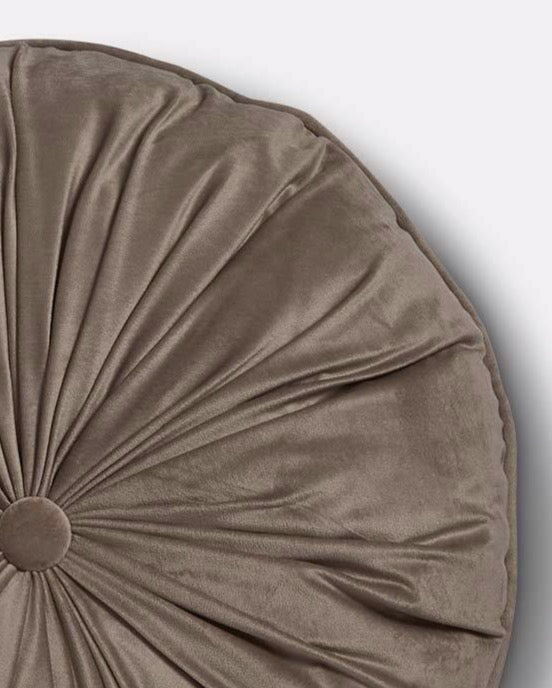 Sand Velvet Round Button Cushion