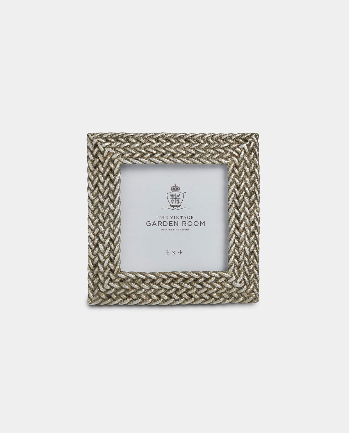 Silver 4 x 4" Plaited Photograph Frame