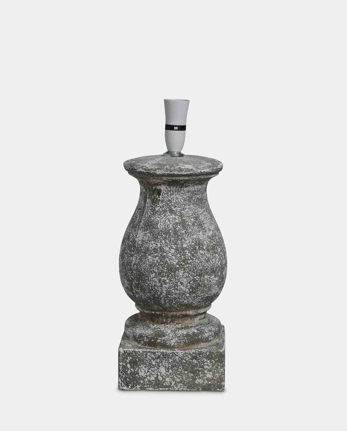 Aged Stone Bowler Table Lamp