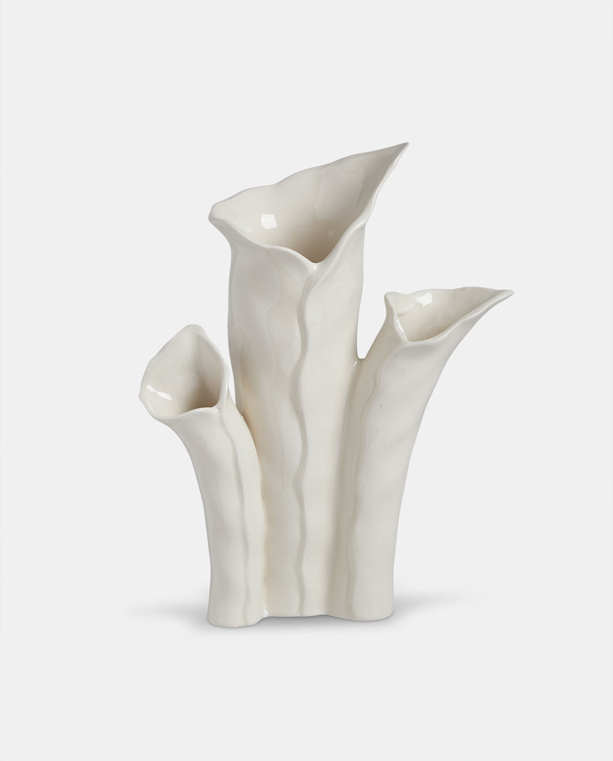 Ceramic Triple Lily Vase