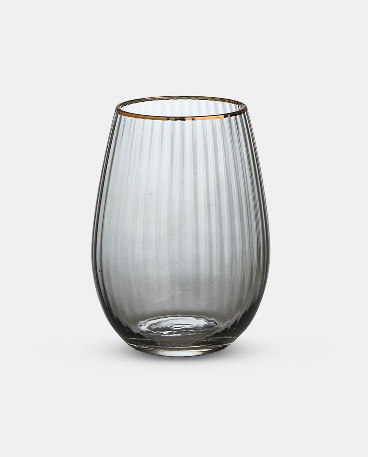 Italia Grey Glass Gold Rim Tumbler - Set of 4