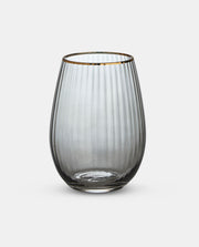Italia Grey Glass Gold Rim Tumbler - Set of 4