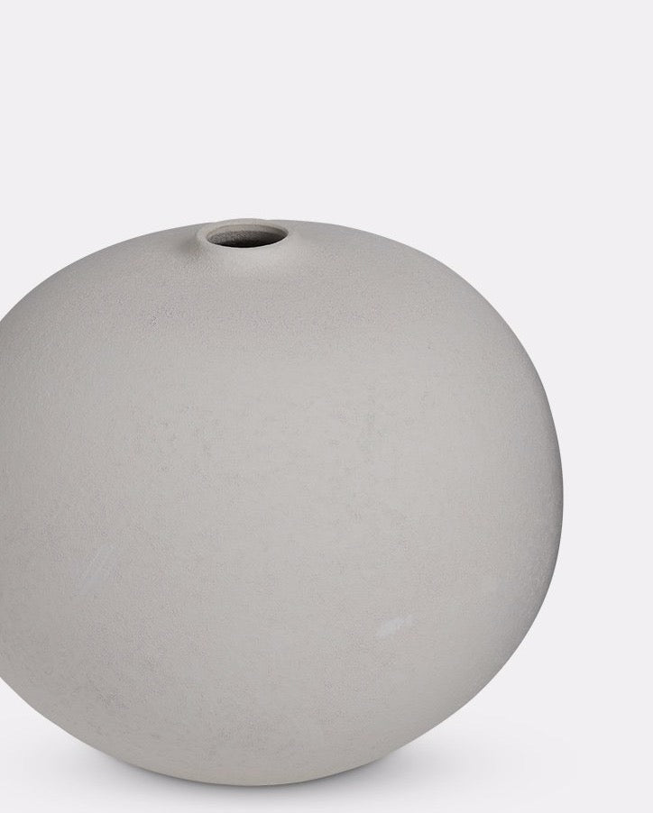 Biscuit Round Textured Vase