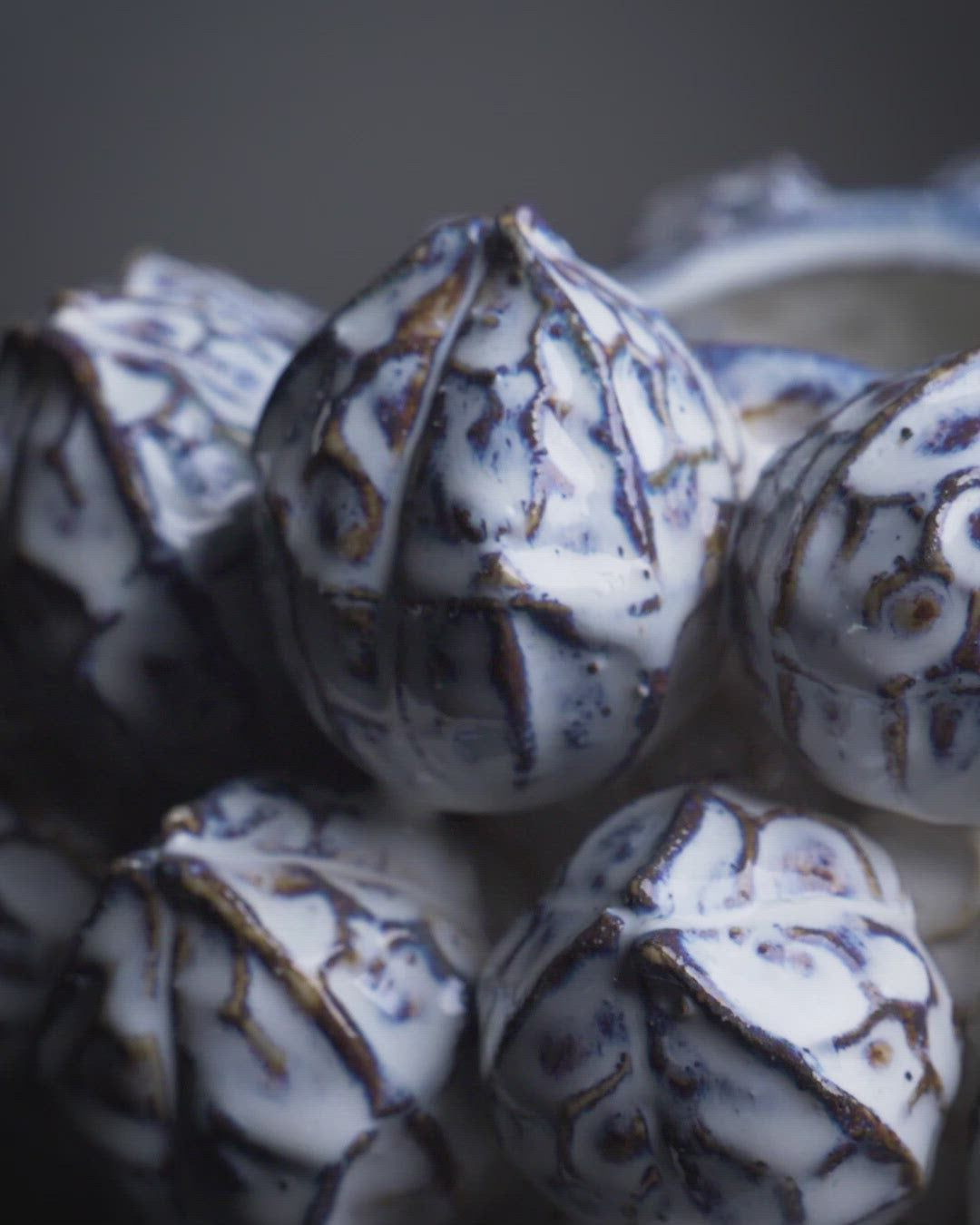 Load video: Aged White Ceramic Coral Vase Medium