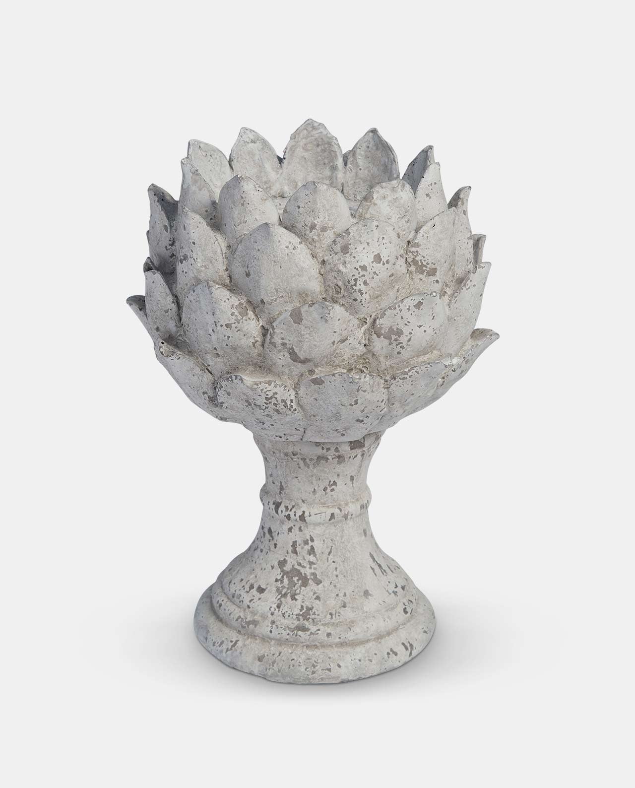 Stone Floral Candle Holder