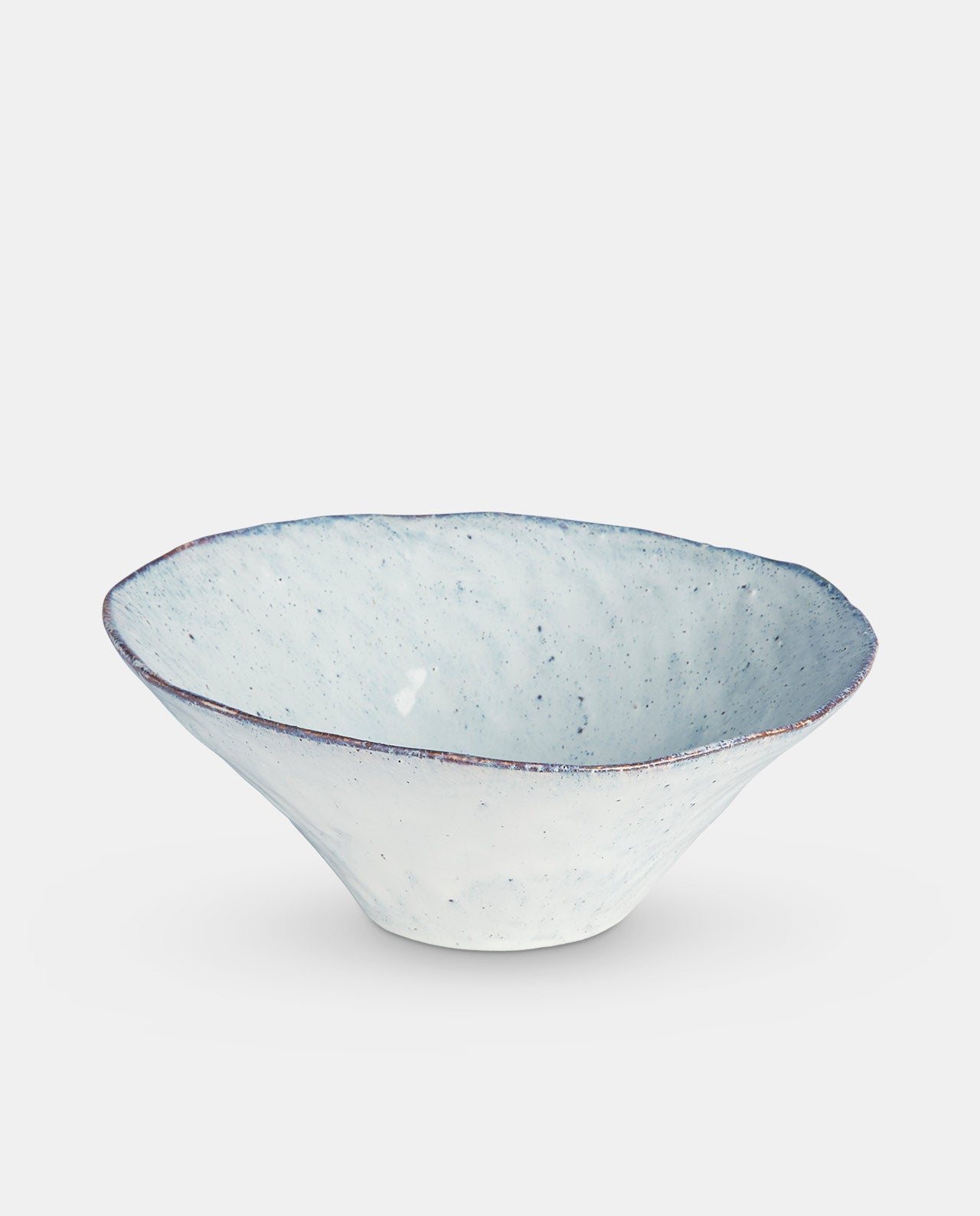 Aged White Ceramic Large Bowl