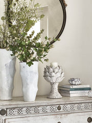 Stone Floral Candle Holder