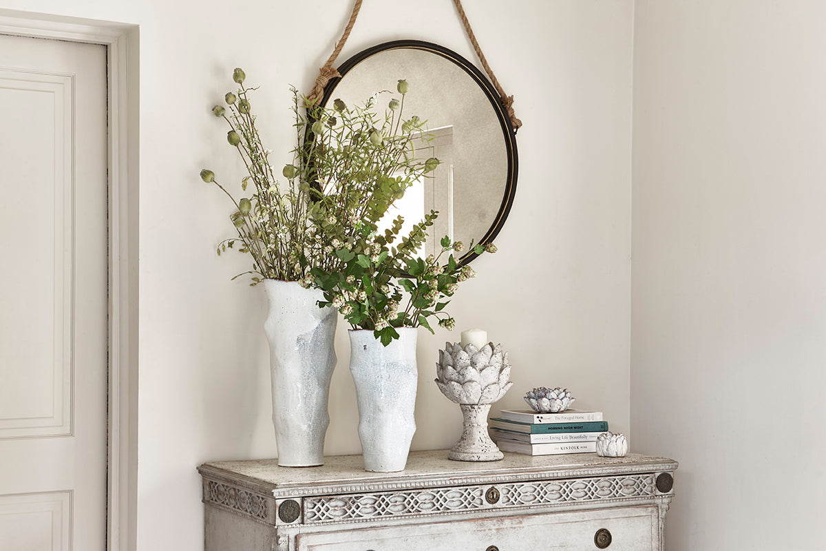 Aged White Ceramic Vase 53cm