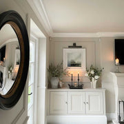 Black & Gold Round Convex Mirror 64cm