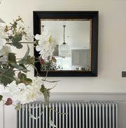 Black & Gold Flat Mirror Square