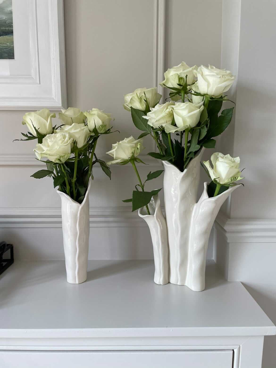 Ceramic Triple Lily Vase